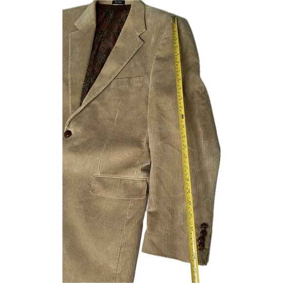 Lauren Ralph Lauren Blazer Men 42 L Brown Corduroy Elbow Patch Paisley Lining - Picture 7 of 9